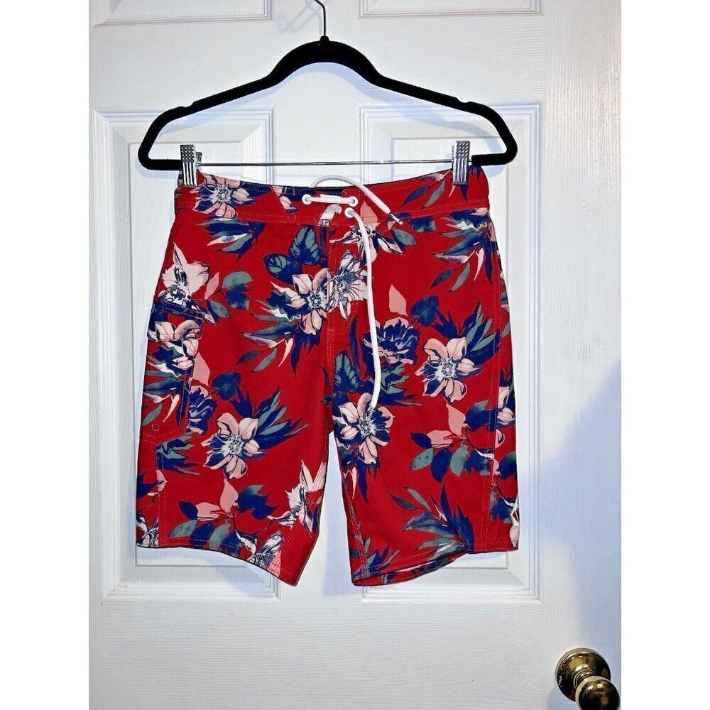 VOLCOM Maniac Boardshort Swim Trunks - CHILI RED Sz 28 Big Boys